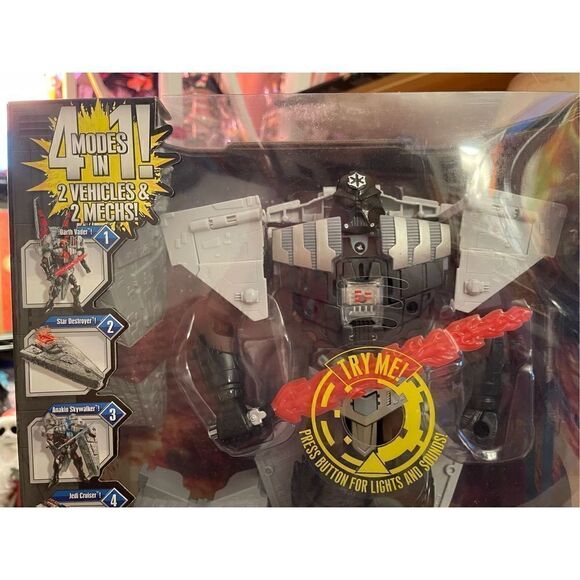 DARTH VADER TO STAR DESTROYER Star Wars Transformers Crossovers Hasbro 2011 NEW - Picture 3 of 11